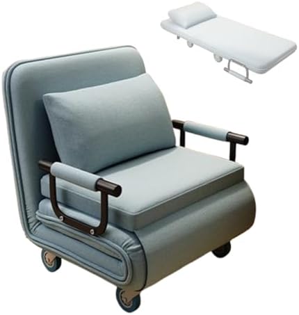 360° Wheels Folding Chaise Lounge, 3-in-1 Memory Foam Sofa Bed, Adjustable Backrest & Armrests, Removable Washable Cover, Multi-Colored, Compact Design (190x77x24cm)