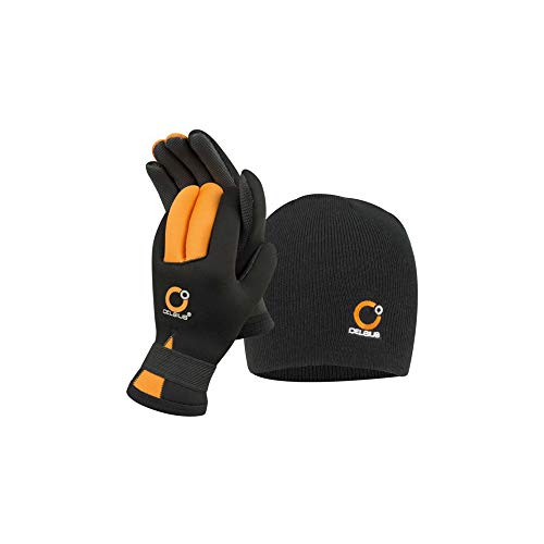 Celsius Deluxe Neoprene Large NG-HAT/L Glove/Hat Combo Waterproof/Velcro Wrist, Clear, One Size