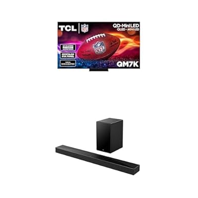 TCL 65-Inch QM7K QLED 4K Smart QD-Mini LED TV with Google TV (65QM7K, 2025 Model) + Q655H Q Class 2.0 Channel Sound Bar with Dolby Atmos