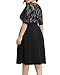 Pinup Fashion Plus Size Cocktail Dresses for Wedding Guest Little Black Fit and Flare Short Prom Formal Party Wrap Midi Dress Sleeves