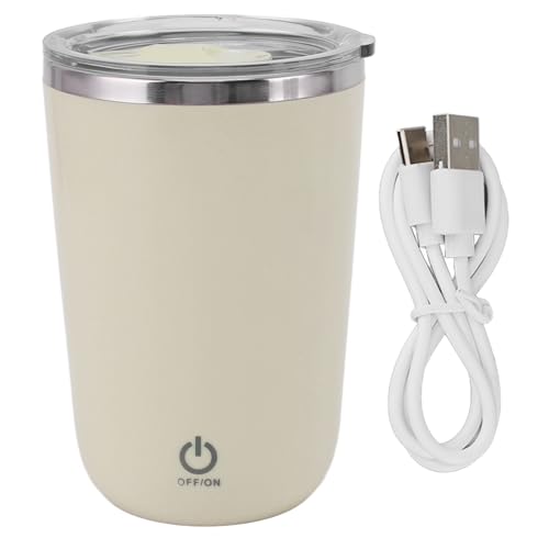 QANYEGN Taza de café automática y autocafeta recargable, taza de mezcla eléctrica USB, copa automática de agitación de 350 ml para el gimnasio de la oficina en casa (Amarillo claro)