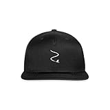 Spreadshirt Minimalist Skier Silhouette Skiing Slope Snapback Cap, One Size, Black
