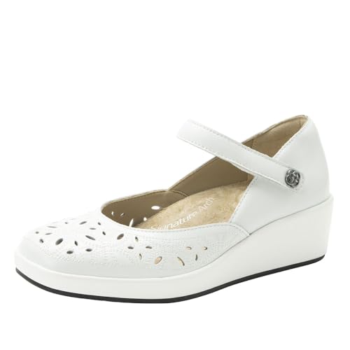 Image of Alegria Women's Hayes Leather Wedge Mary Jane Pump