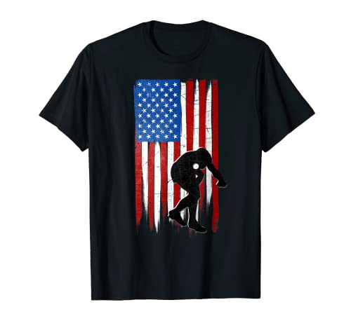 Shot Put Pista y Campo Apenado Bandera Americana Camiseta