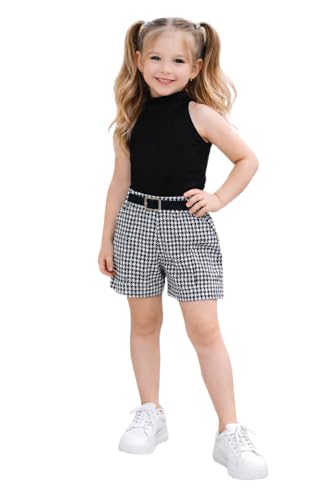Image of Girl's Solid Cotton Blend Style Top and Shorts Set
