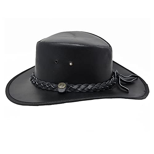 Bullhide Men's Cessnock Leather Western Cowboy Hat 3" Brim, Black, Small #TOP1