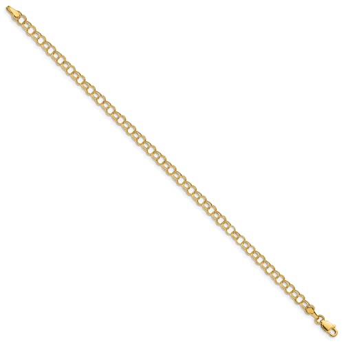 IceCarats 10K Solid Yellow Gold Double Link Chain Charm Bracelet4