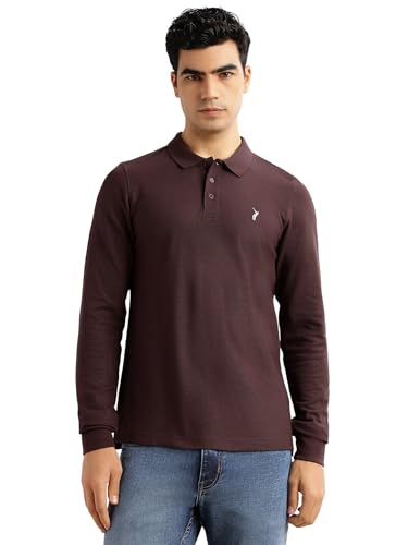 Image of Thomas Scott Men's | Solid | Full Sleeve | Regular Fit | Cotton Blend | Polo Collar | Casual Tshirt
