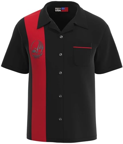 Amazon.com: BeRetro Mens Black and Red Skull Short-Sleeve Button