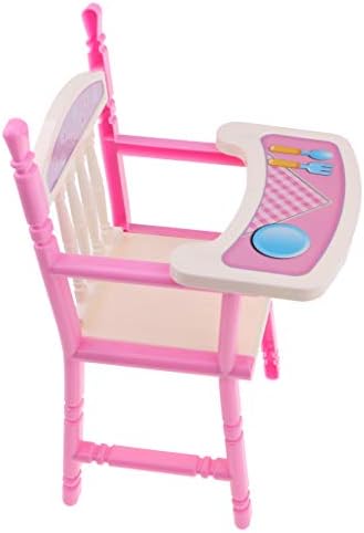 CUTICATE Detachable Baby Doll High Chair and Crib Set (with Mattress, Quilt and Pillow ), Kids Furniture Playset, Dollhouse Miniatures Decor