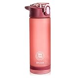 Diller Water Bottle with Straw - 25 Oz US Tritan BPA Free Sport Water Bottle with Flip-Flop Lid...