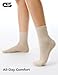 CS CELERSPORT Mini Crew Ankle Socks, Cotton Cushioned Running Athletic Causal Socks, Soft Comfortable for Women and Men 5 Pack, Brown, Small