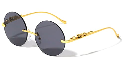 ☆DEELUXE EDGE  28.5美品☆ Dweebzilla Jaguar Rimless Round Circle Lens Metal Frame Luxury