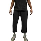 Cropped Sweatpants Men Y2K Baggy Sweatpants Athletic Basketball Distressed Hem Uncuffed Sweat Pants Loose Fit 2000S(Black,Large)
