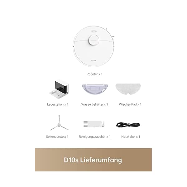 Dreame D10s Saugroboter mit Wischfunktion, 5000Pa Staubsauger Roboter mit LDS-Navigation, 280 Minuten Laufzeit Max, App-Steuerung, Ideal für Teppiche, Tierhaare, Hartböden – Bild 7