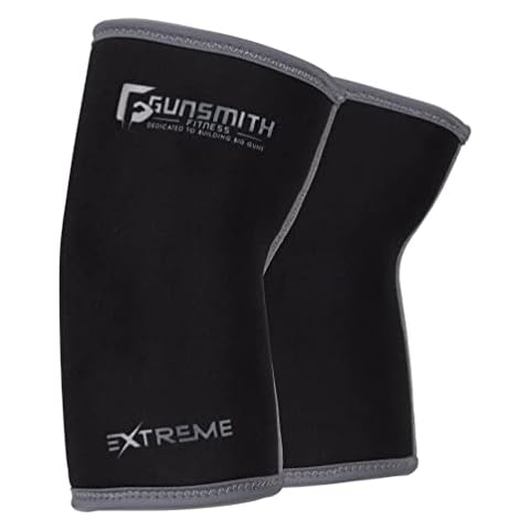 Gunsmith Fitness Extreme Elbow Sleeves for Weightlifting - (1 pair) XL (30-33CM) Breathable, Non-Slip Black Elbow Support for Men - Compression Sleeve for Tennis, Deadlift, Powerlift & Bench press Cover