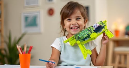 Image of Kiddie Galaxia Plastic Branded Multi-Functional Pencil Box for Kids, Panda Pencil Box for Boys & Girls, Magnetic Pencil Box for Boys, Kids with Accessories. (Lime Green)