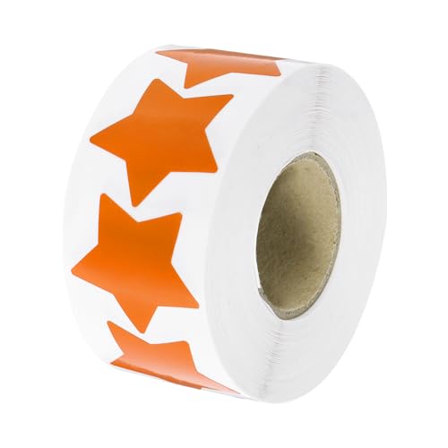Autocollants étoile orange amovibles MECCANIXITY 3,8 cm, adhésif repositionnable sans trace