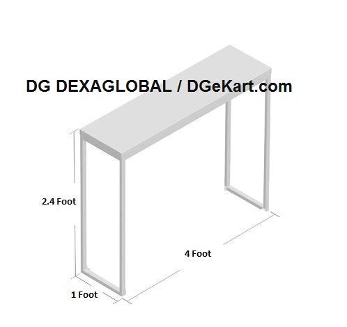 Image of WFH Desk Table Workstation (Silver Steel Legs + Glossy White Top, 4 x 1 Foot)