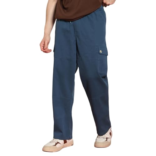 Image of Urbano Fashion Men's Loose Baggy Fit Cargo Jogger Chino Pant with 6 Pockets Stretchable