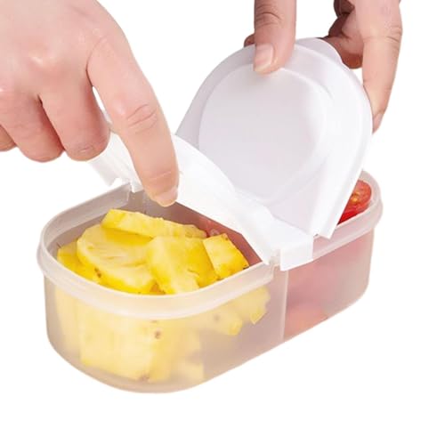 Hogvinnatil Caja de almacenamiento para frigorífico, doble rejilla, diseño de hebilla, contenedor de almacenamiento de alimentos para cocina, frigorífico