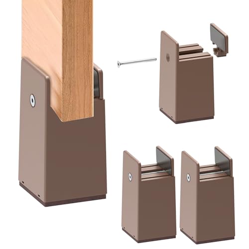 idudu Lot de 4 rehausseurs de lit réglables de 10 cm, avec pince à vis, pour pieds de chaise carrés et ronds, pour charges lourdes