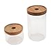 Zerodeko 2pcs glass jar cereal container glass preserving jars flour container loose tea organizer canister jars with lids coffee canisters grain storage jars sealed bottle food Wood