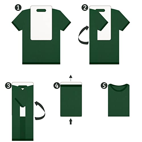 Kit 5 Gabaritos Para Dobrar Camisetas Roupas Organizador Mdf PP, P, M, G, GG Mdf Branco