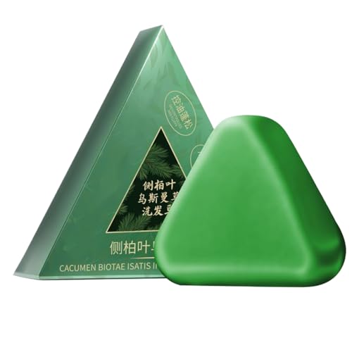 Nature Triangle Shampoo Bar, 120g Usman Grass Champú Barra, Nutritivo Crecimiento Capilar Champú Barra Jabón Verde, Limpieza Profunda Fortalecimiento Crecimiento Capilar Jabones Champús