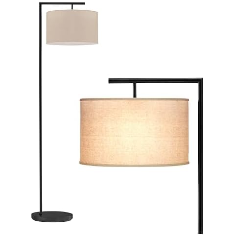 Brightech Montage Modern Floor lamp, LED Floor Lamp for Living Rooms & Offices - Tall Standing Lamp for Bedroom Reading - Corner Pole Lamp for Contemporary Home Decor - Black Cover