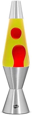 Blob Lamps Red Liquid Wax Motion Lamp - Yellow Vintage Metal 14.5"