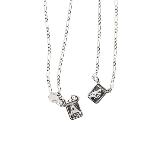 Scapulaire du Carmel en argent 925 SHALOM, bijou chrétien discret