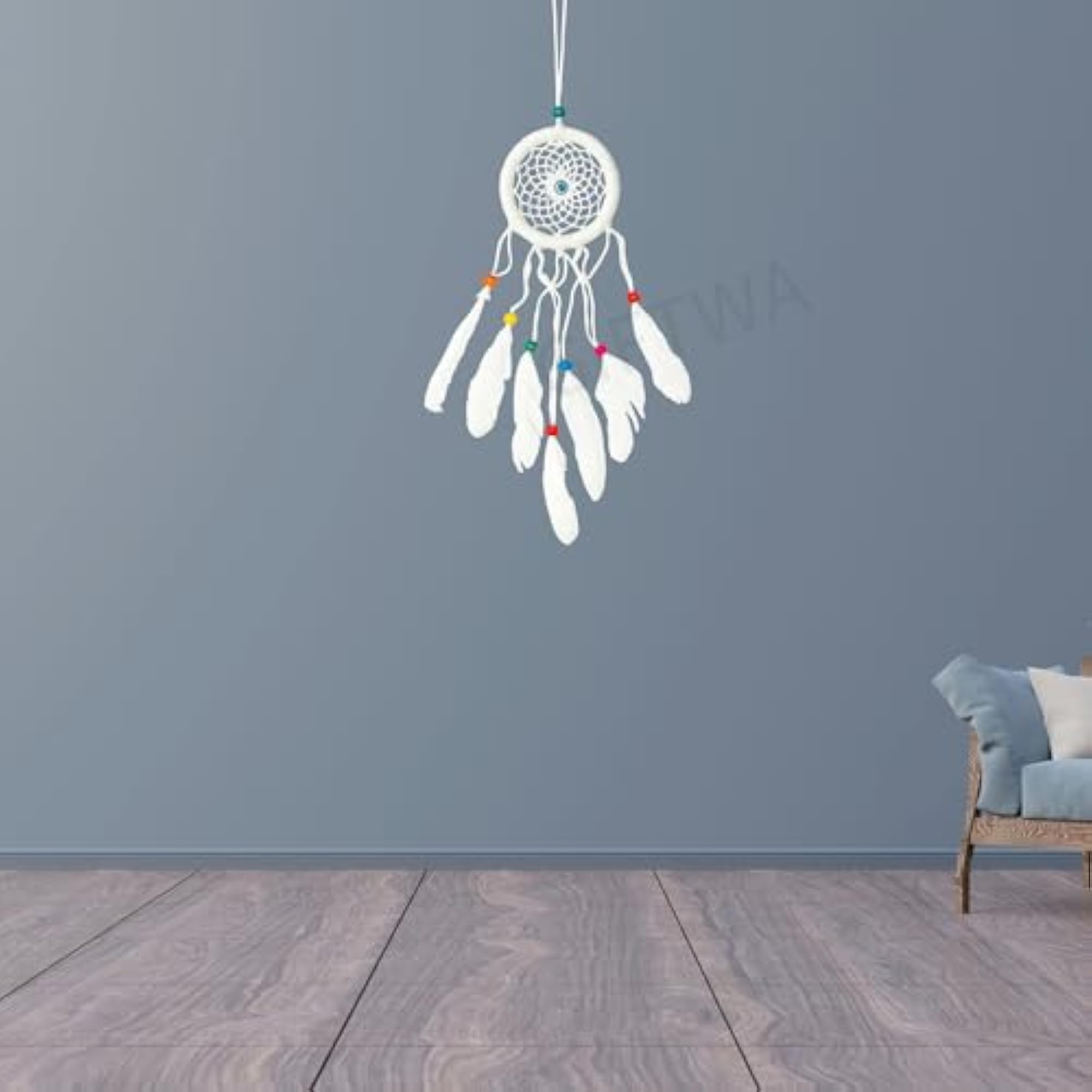 Evil Eye Dream Catcher Macrame Hanging, Boho Feather Wall Decor