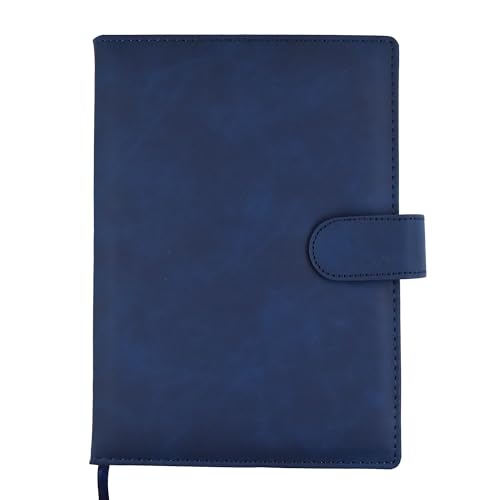 Image of Cubic A5 Foambound Leather Notebook Navy Blue | 160 Pages | Soft Cover | Button Closure | Premium Journal for Office, School, Notes, Journaling | Elegant, Durable & Compact Design