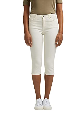 ESPRIT Damen Summer Capri Hose, 100/WHITE-New Version, 36