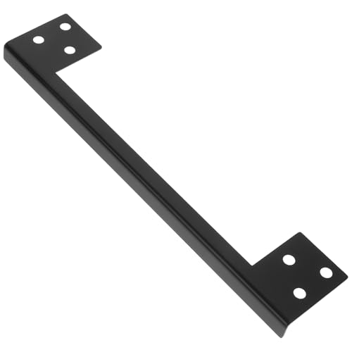 FELTECHELECTR Protector de Pestillo de Puerta Metálico en Forma de L Placa Protectora de Acero Inoxidable Color Negro Tamaño 7 Pulgadas para Pestillo Abatible Hacia Afuera Cubierta de