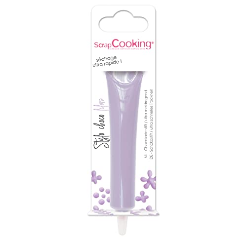 ScrapCooking - Schokoladenstift Flieder - Zuckerschrift Lilac 25g - Essbarer Dekorativer Zuckerstift - Schreiben und Zeichnen - Beschriftung von Fondant, Glasuren, Torten - Violett - 6813