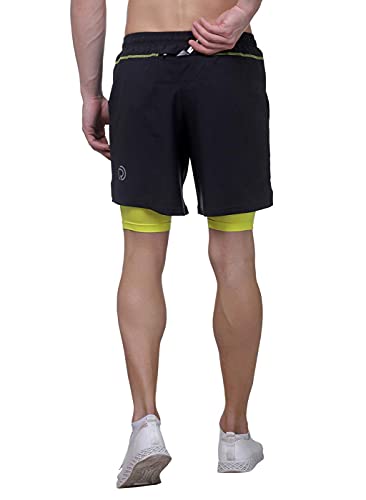 Image of TRUEREVO - 2 in 1 Running Sports Shorts for Men with Mobile Phone Pocket - Quick Dry & Lightweight Moisture-Wicking Active Wear, Gym Shorts for Men Workout - Double Layer Half Pant with Inner Tights