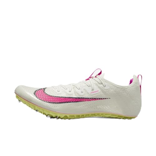 Nike Zoom Superfly Elite 2 Leichtathletik-Sprintspikes (CD4382-101, Sail/Light Lemon Twist/Black/Fierce Pink), Größe 14, Weiss/opulenter Garten, 48.5 EU