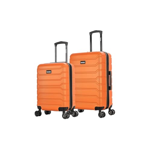 InUSA Trend 2-Piece Hardside Spinner Luggage Set, TSA Checkpoint Friendly, Orange (IUTRE0SM-ORA)