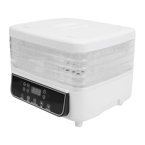 Denash Secador de Congelación de Alimentos, 5 Capas 160 W Máquina de Deshidratador Eléctrico con un Temporizador Digital de 1-72 Horas y Control de Temperatura para Frutas de (EU enchufe 220V)