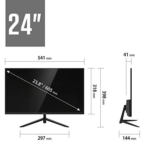 Monitor 24 pollici, schermo 24" IPS 75Hz, Full HD 1920x1080, VGA HDMI, MULTIMEDIALE, FreeSync, Uscita Audio/Cuffie, inclinabile, risposta 5ms, Contrasto 1000:1, Angolo 178/178, Cavo HDMI 1,5m - Monitor - Immagine 10