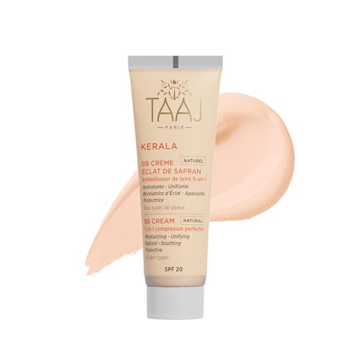 TAAJ | BB Cream opaca allo zafferano radiosa SPF 20 - KERALA | Idrata, uniforma e illumina la carnagione | Lenitivo | Mira alle irregolarità della carnagione | Leggero e non grasso | Vegano | 50 ml