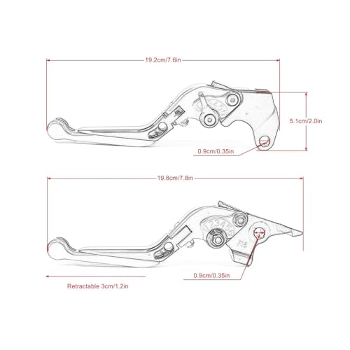 Palancas de freno y embrague para Suzuki SV650 1999-2009 regulables en color gris y negro 2