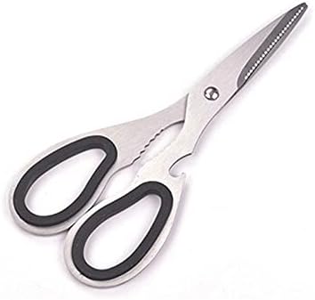 Salad Scissors 1Pc Multi-Functional Stainless Steel Kitchen Scissors Shears Bone Fish Scissors(2mm thick)