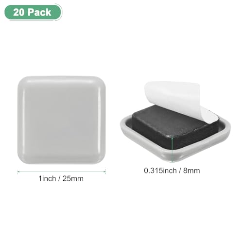 Image of M METERXITY 20-Pack Furniture Sliders, 1 inch EVA Foam Felt Pad Self-Adhesive Mover Glides for Carpet /Chair /Tables, Furniture Square Pads Floor Protectors [Gray]