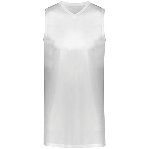 Augusta Men's Blank Basketball Jersey, White, XL