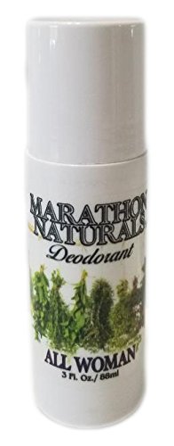 Marathon Naturals Deodorant - Aluminum Free - Alum Free -No Baking Soda - No Parabens - Long Lasting - Organic Shea Butter - Scented with Natural Essential Oils - 3oz. (All Woman)