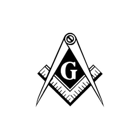 Southern Sticker Company Freemason Masonic Lodge Symbol 3.9x4.2 inches Size Laptop car Window Truck - Made and Shipped in USA (Black) Cover