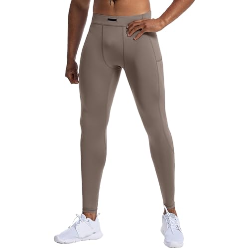 Pantalon de compression homme avec poches pour running et gym